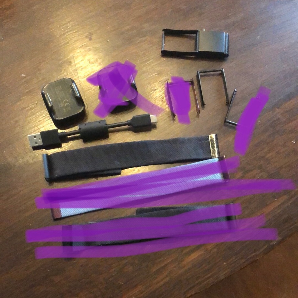 WHOOP device, 1 band, 1 battery, and 1 charge cord